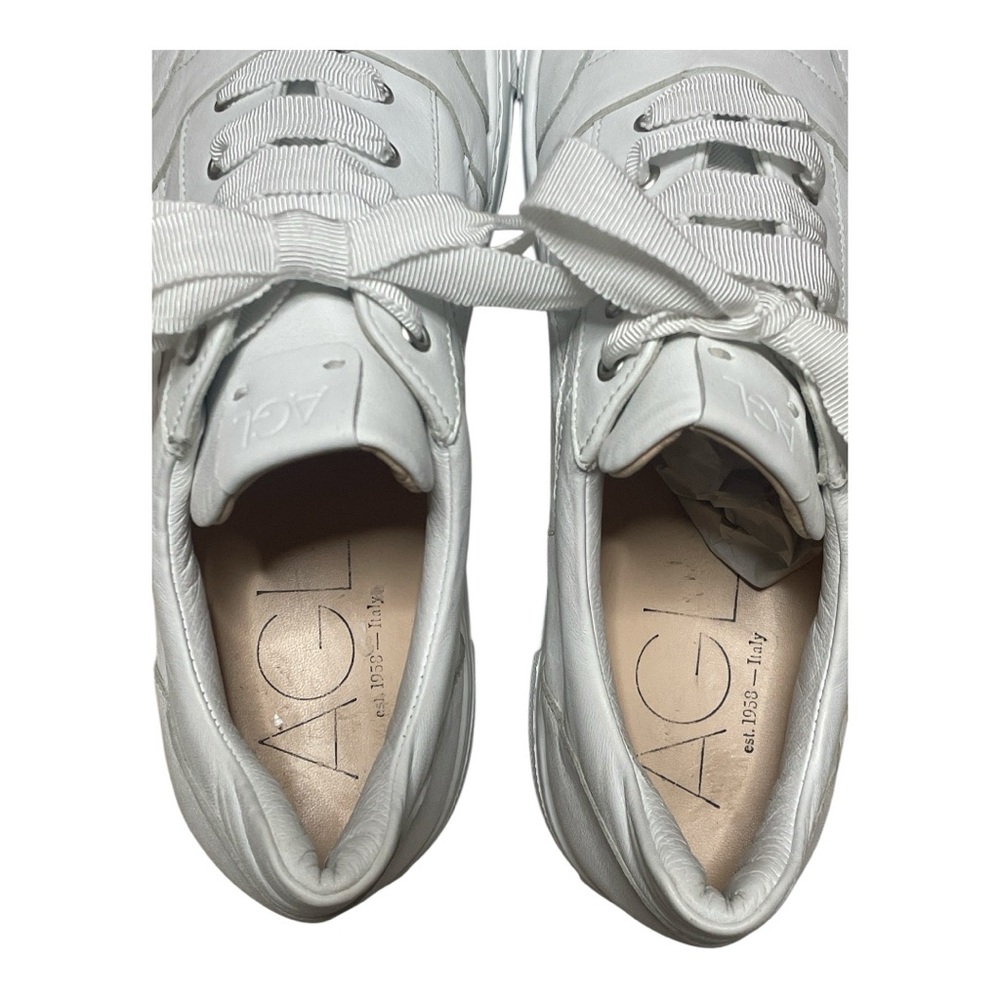 AGL Italian Platform Sneakers Leather W10.5 - Picture 3 of 9